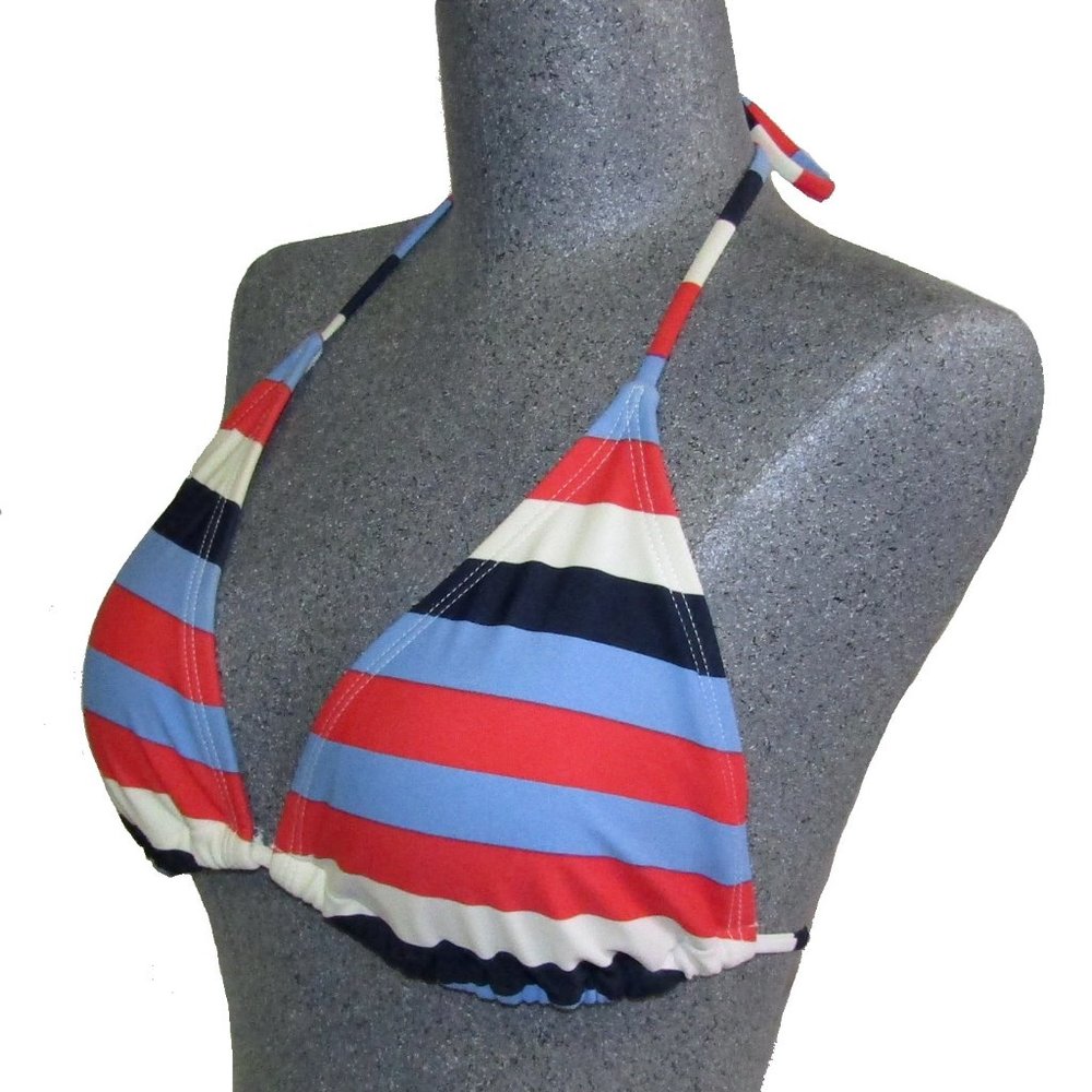 Converse One Star Striped Halter String Bikini Top